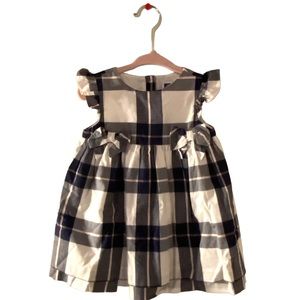 Janie and Jack: Navy plaid, Layered Dress